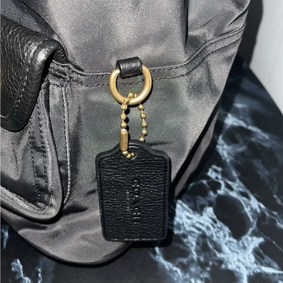 COACH Cargo Backpack Vintage Rose Print Interior Nylon & Leather Black AUTHENTIC - Picture 9 of 16